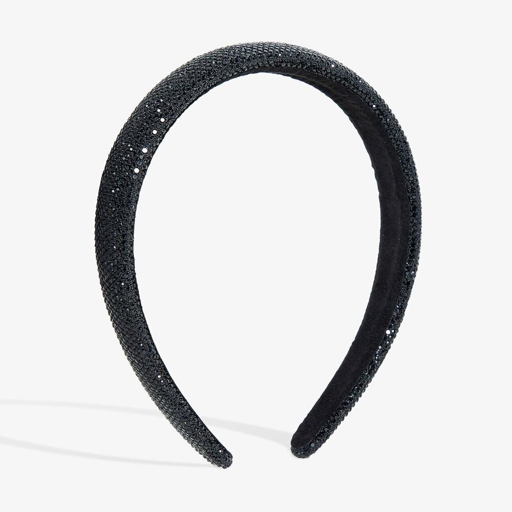Black Crystal Rhinestone Headband Hair Accessory For Women